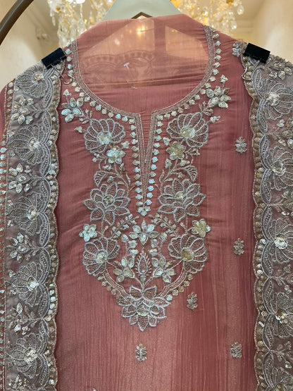 Mehrya Zari Spark Suit (Pink)