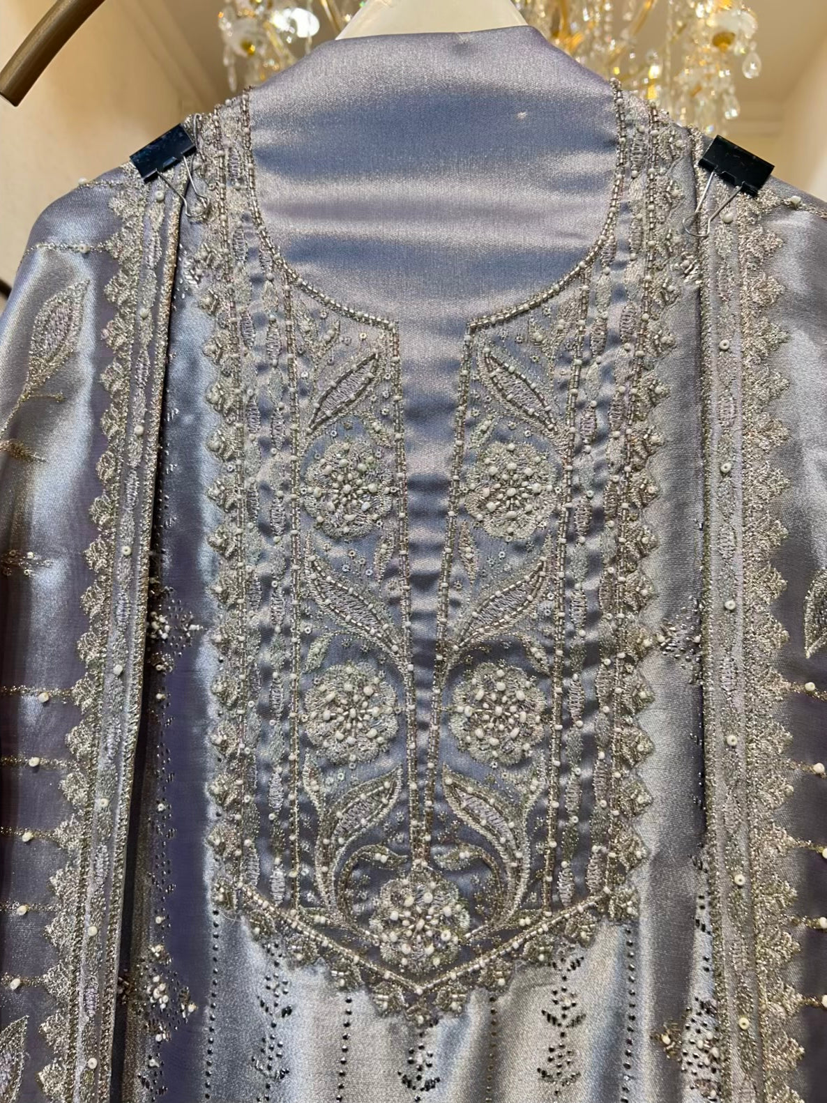 Mehraz Éclat Mukaish Suit (Grey)