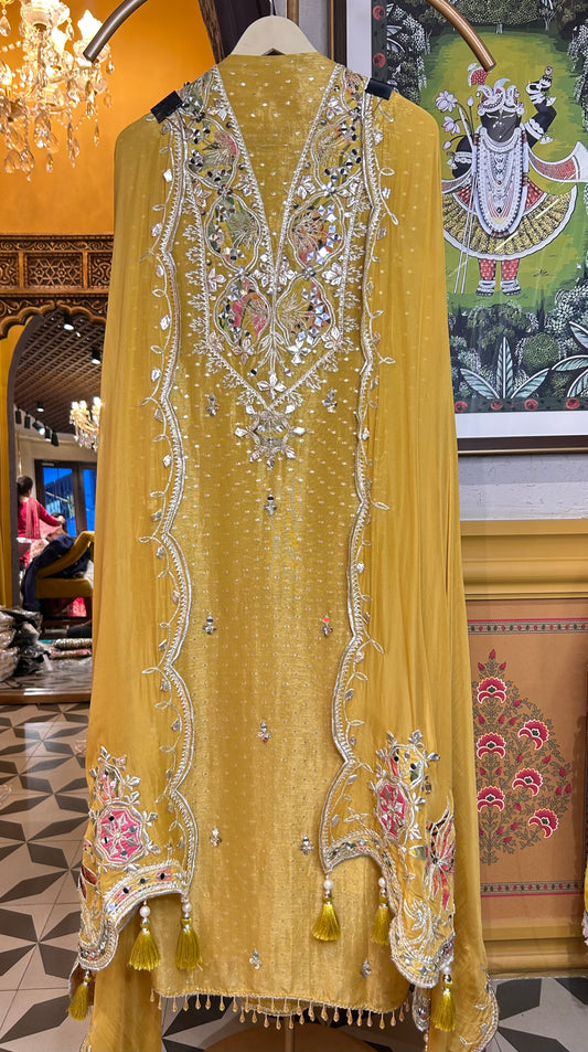 Parizaad Organza Suit (Yellow)