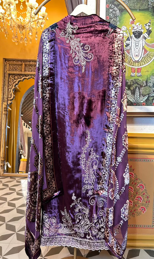 Velvasa Brocade Suit (Purple)