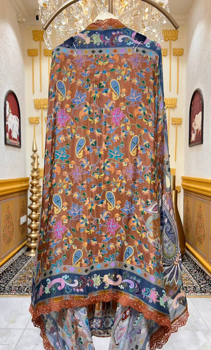 Aavira Silk Veil Suit (Dark Rust)