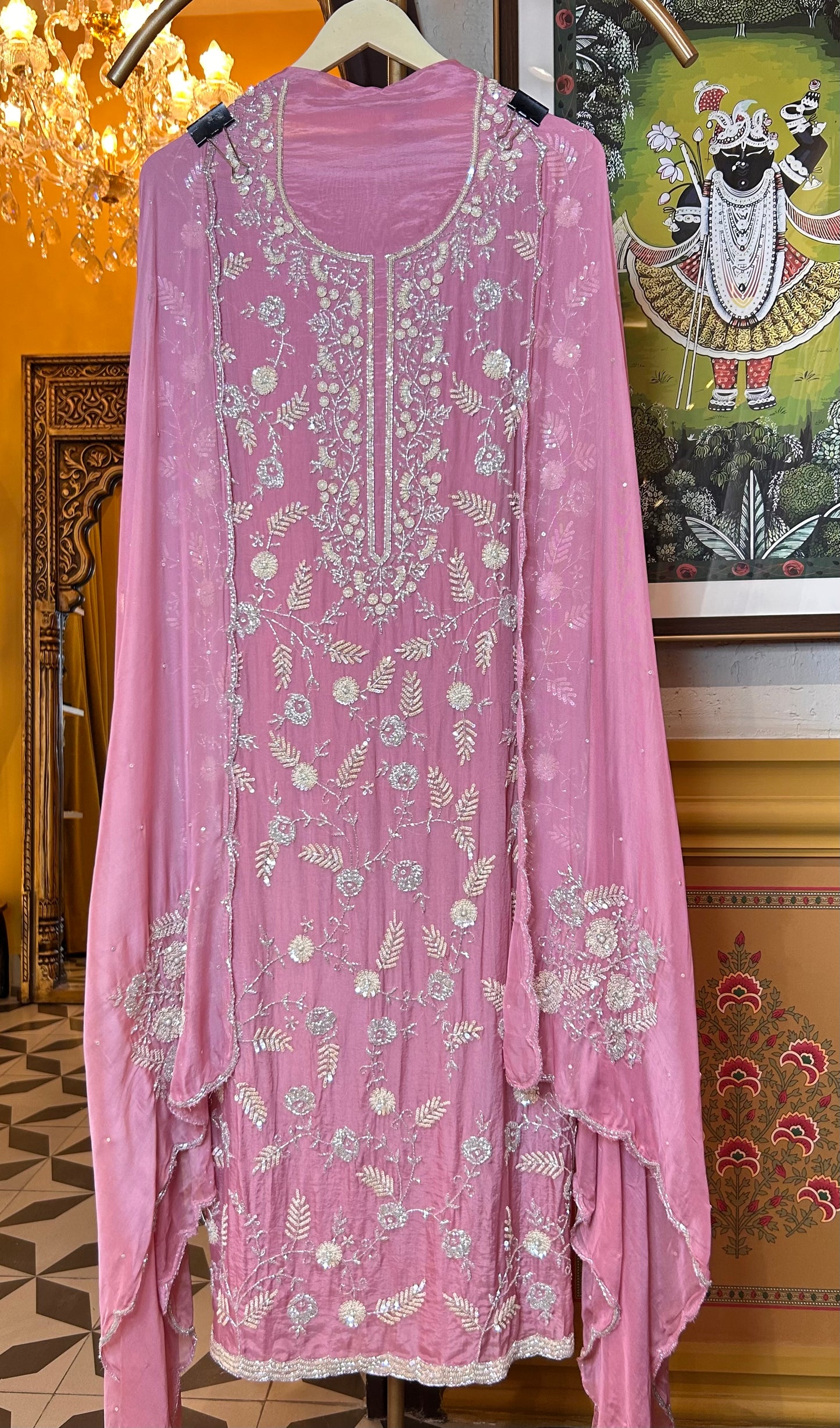 Zyrah Organza Suit (Pink) ji