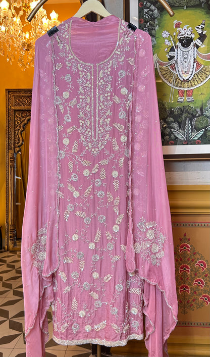 Zyrah Organza Suit (Pink) ji