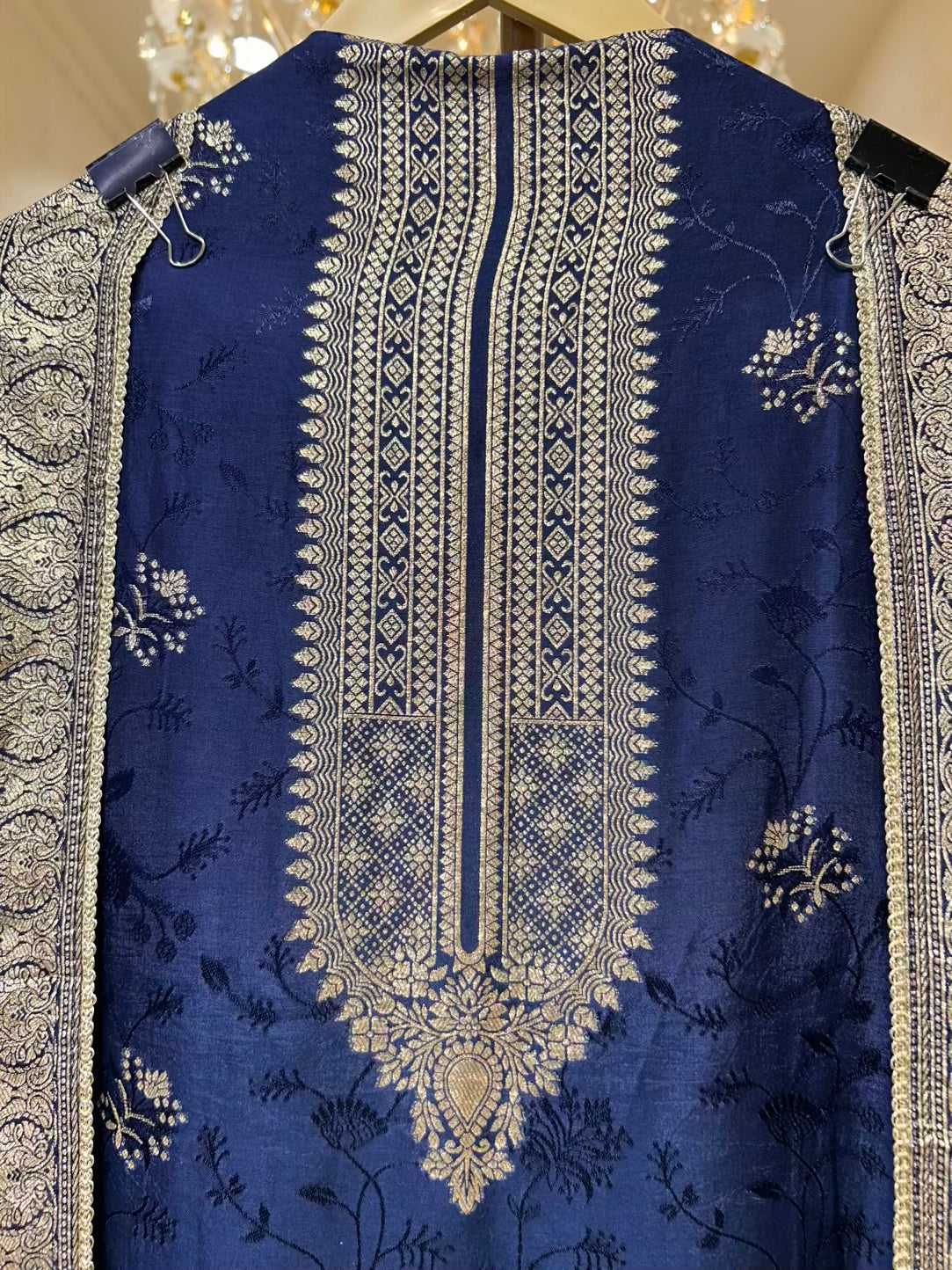 Elira Banarasi Loom Suit (Navy Blue)