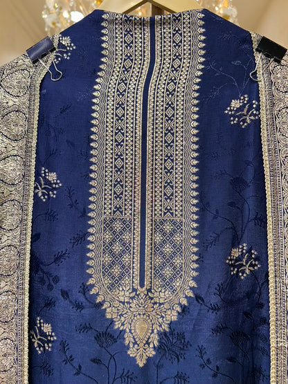 Elira Banarasi Loom Suit (Navy Blue)