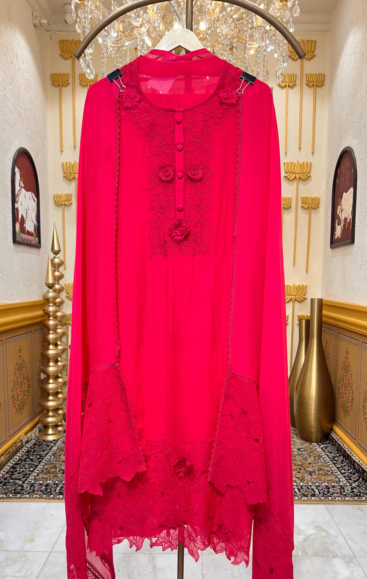 Zarleen Threadwork Suit (Pink)