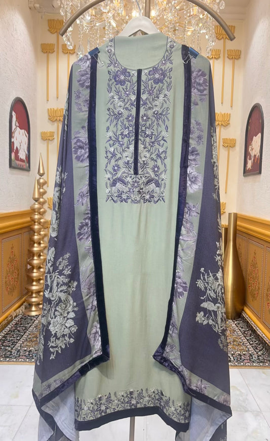 Zehraani Pashmina Noor Suit (Pista Green)