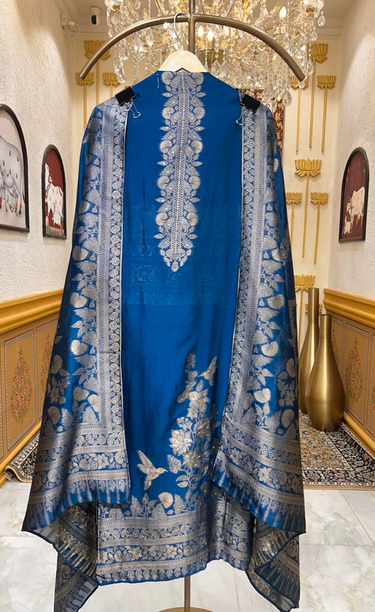 Aarohi Banarasi Weave Noor (Blue)