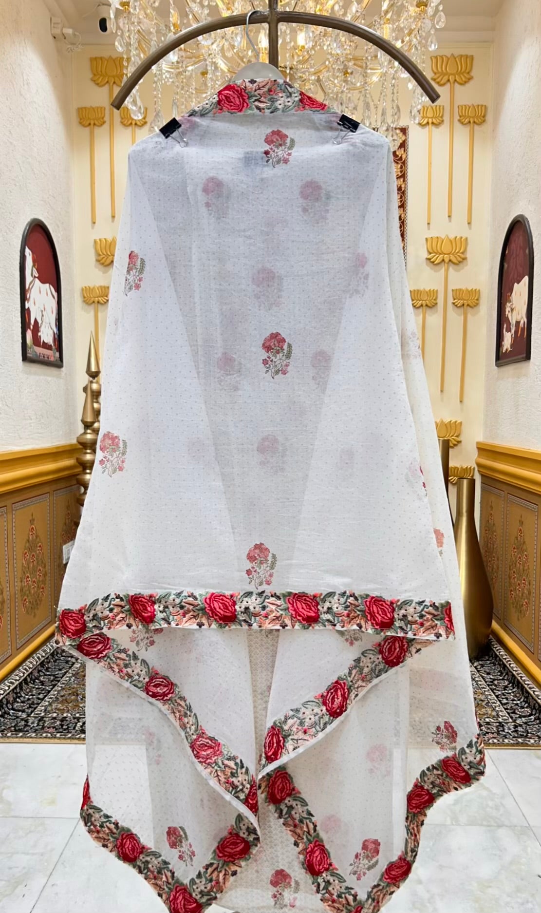 Raveena Resham Veil Suit (ivory)