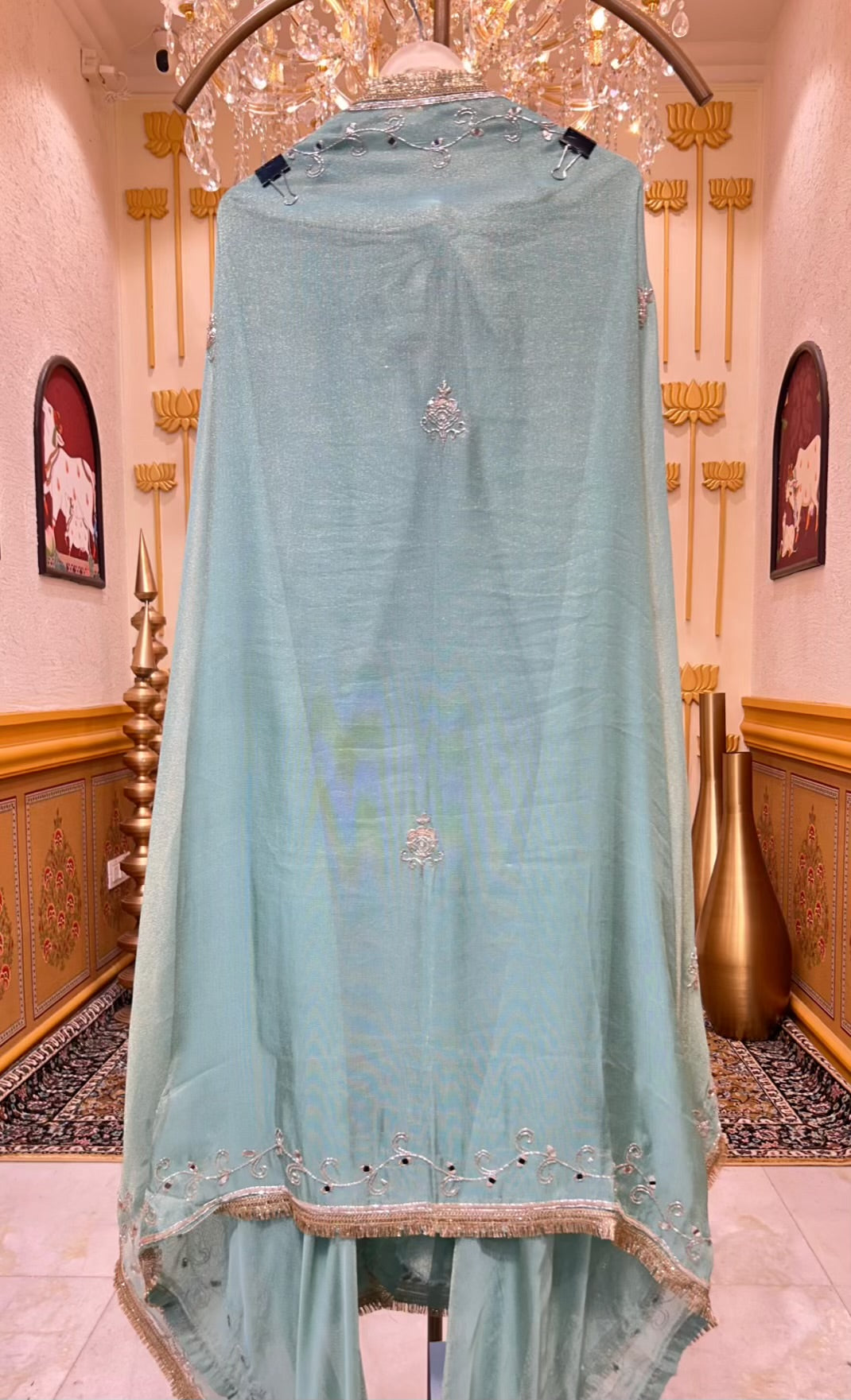 Ruhmehar Sheesha Kinari Suit (Green)