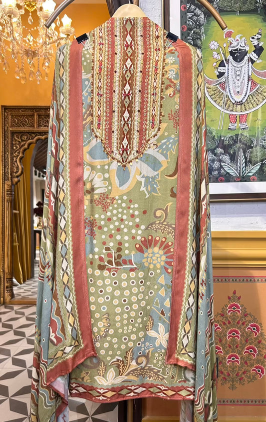 Eira Pashmina Suit (Green)