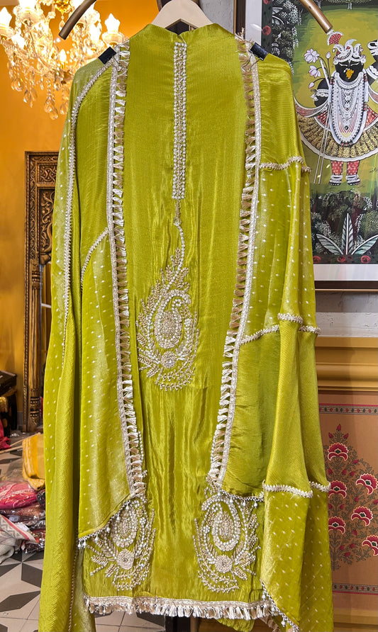 Chamakra Organza Suit (Green)