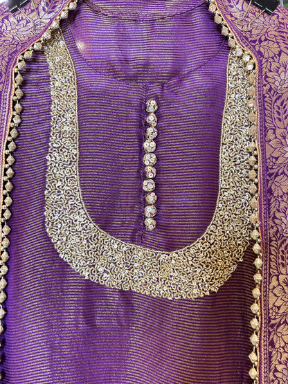 Noorban Organza Suit (Purple)