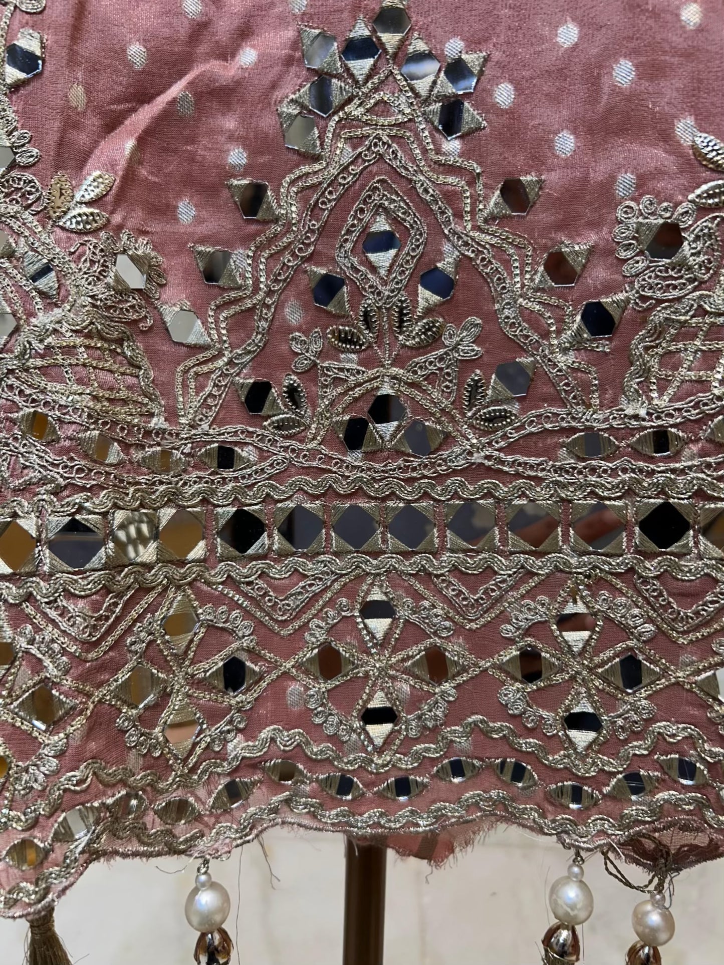 Arezya Aaina Leather Suit (Peach)