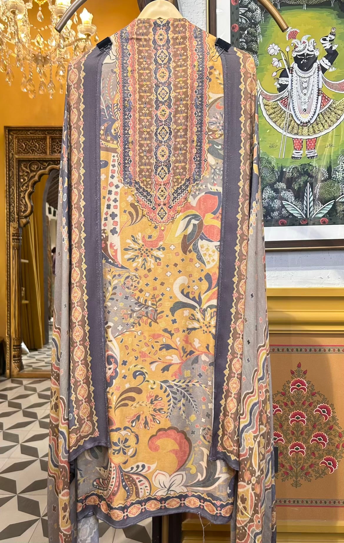 Eira Pashmina Suit (Mustard)