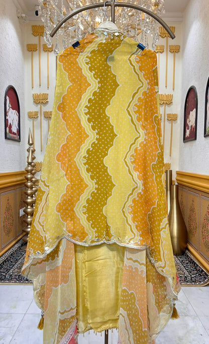 Gulbandhni Dori Suit (Yellow)