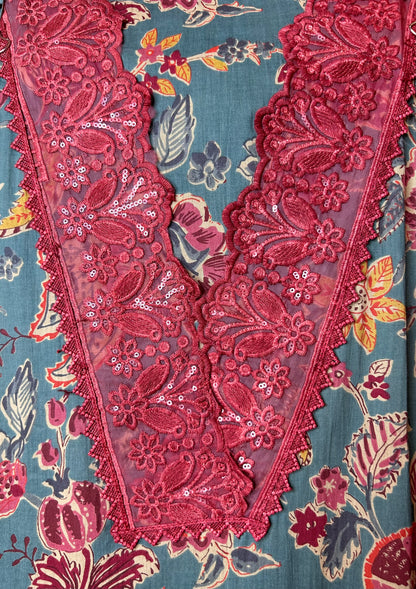 Rimjhim Cotton Suit (Blue)