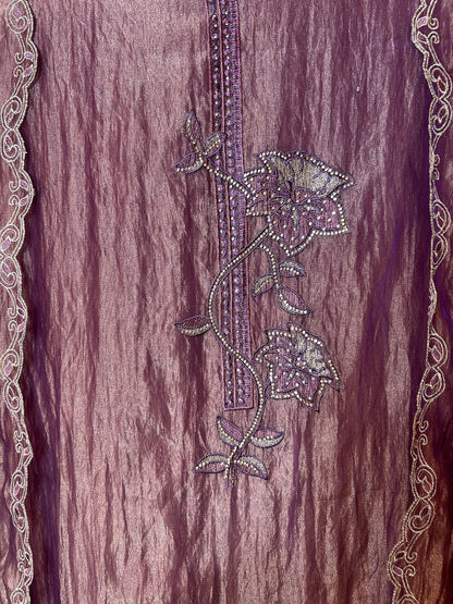 Sifat Shimmer Organza Suit (Lavender)