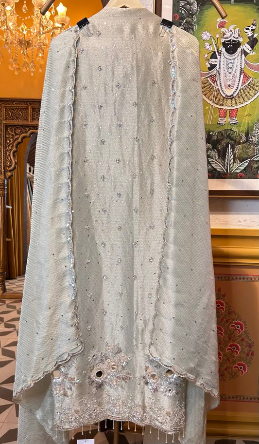Mehzaara Organza Suit (Green)