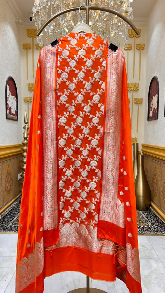 Riyara Banarasi Heirloom Suit (Orange)