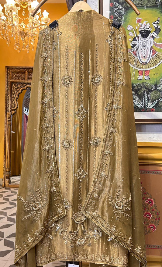 Chaandbaliyaa Organza Suit (Beige)