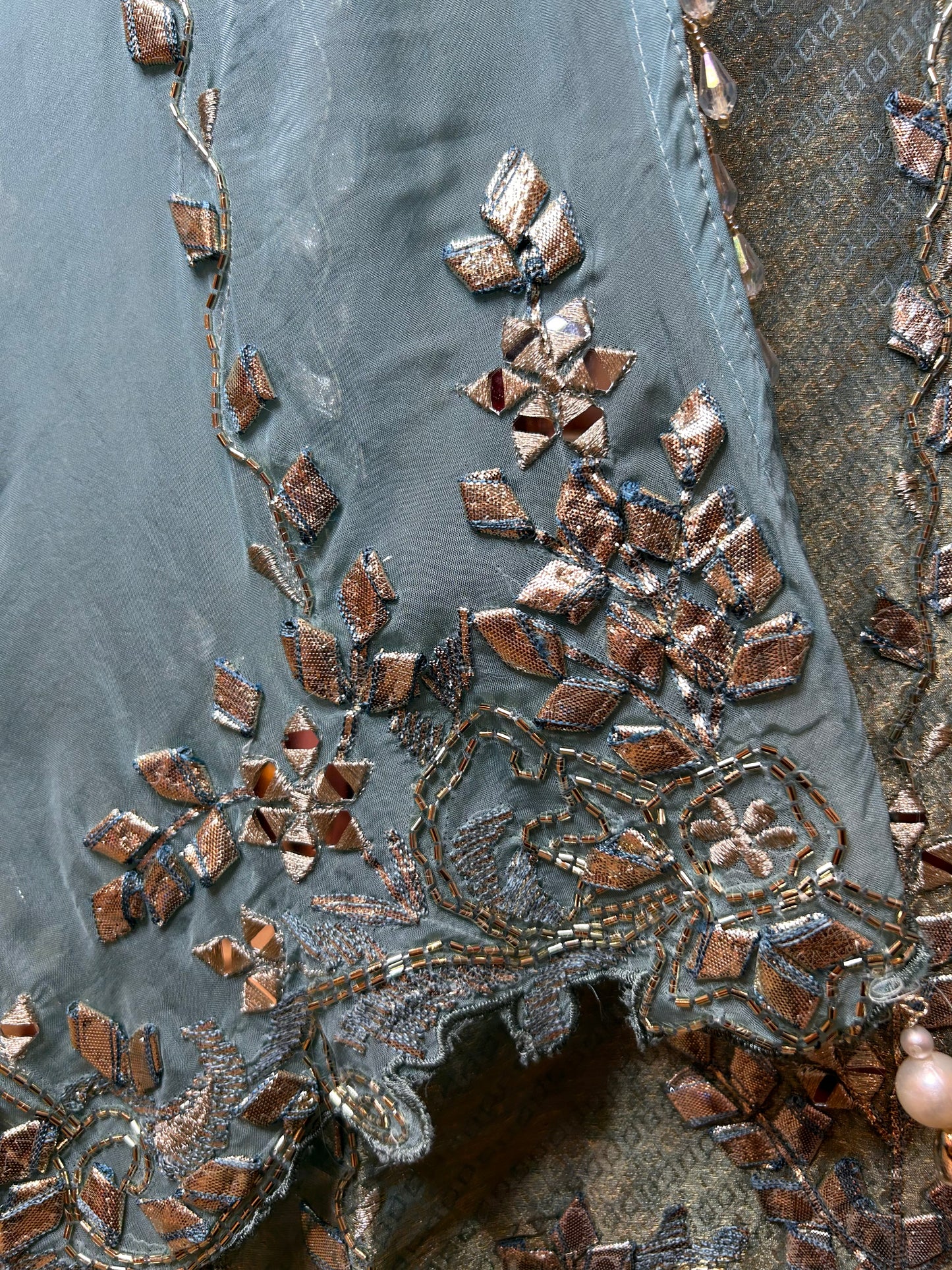 Saanvari Shimmer Organza Suit (Blue)