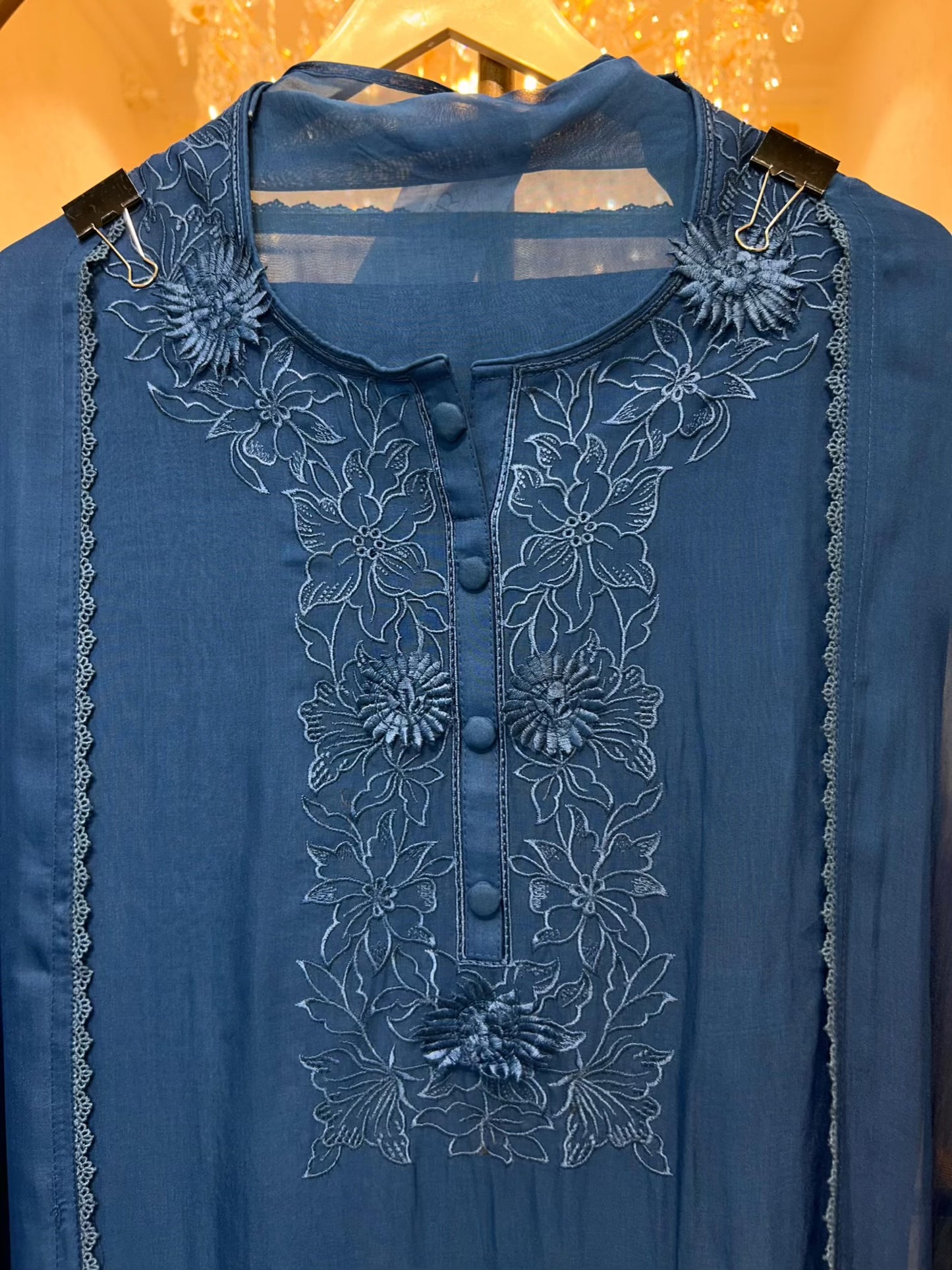 Zarleen Threadwork Suit (Blue)