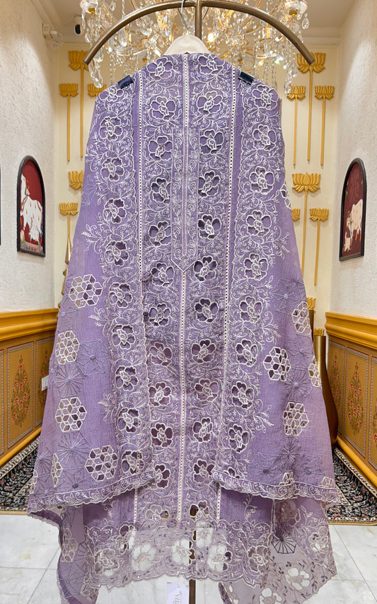 Sahira Thread & Lace Suit (Lavender)