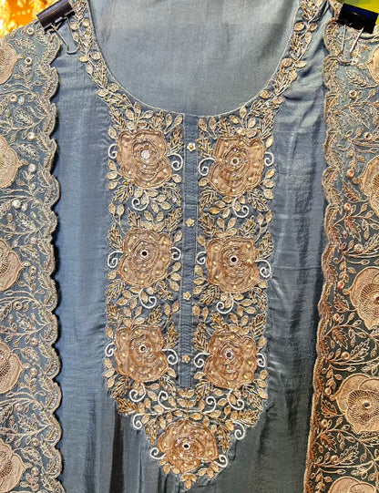Eshanya Organza Suit (Powder Blue)
