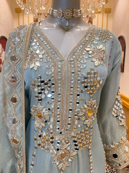 Aaliya Shimmer Noor Anarkali (Blue)