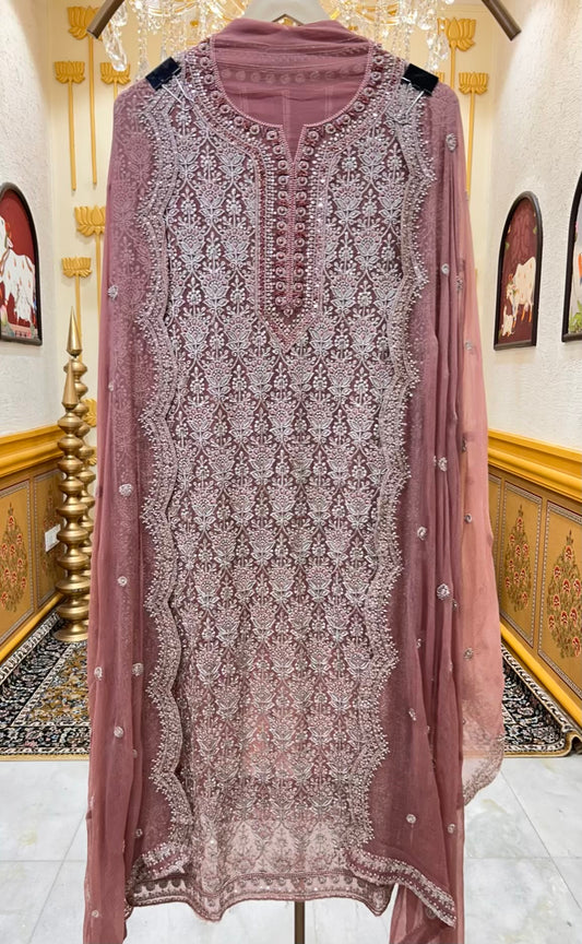 Elara Sequin Royale Suit (Onion Pink)