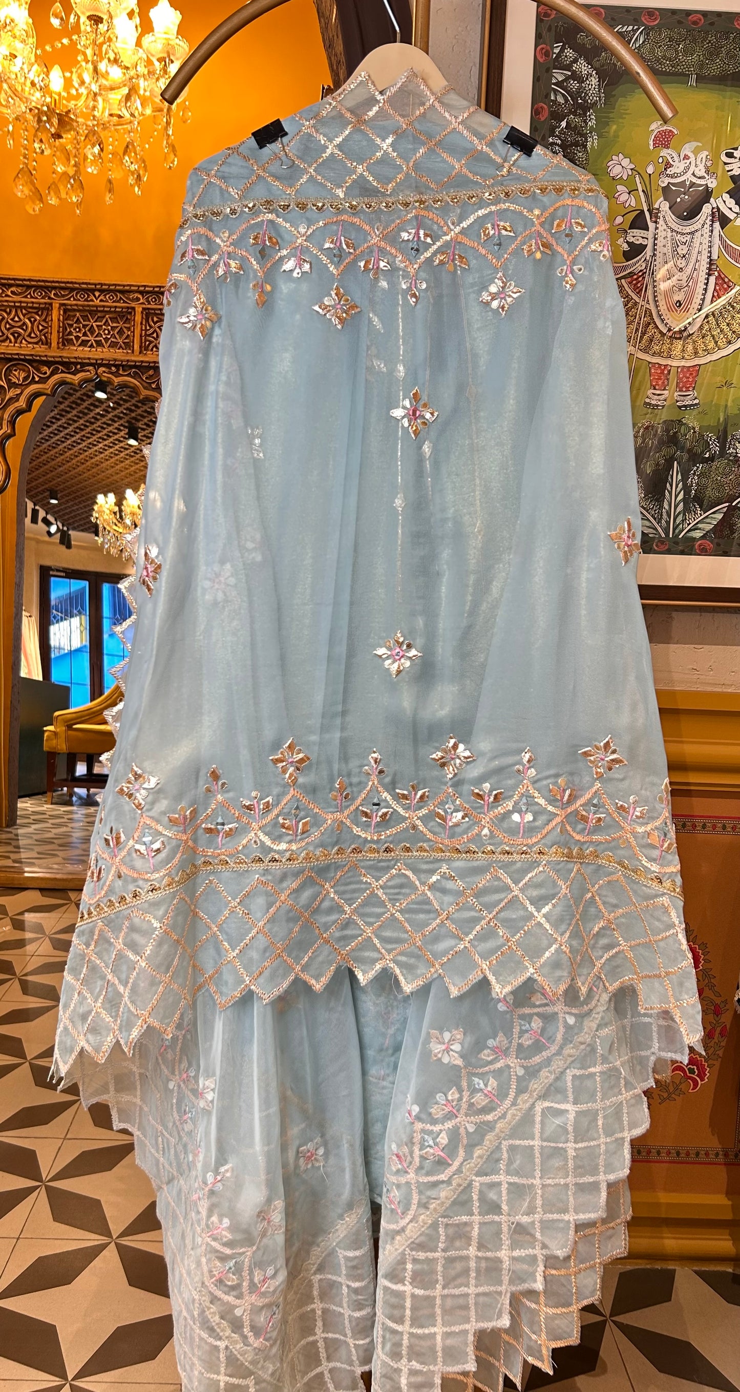 Nayra Mirror & Gotapatti Organza Suit