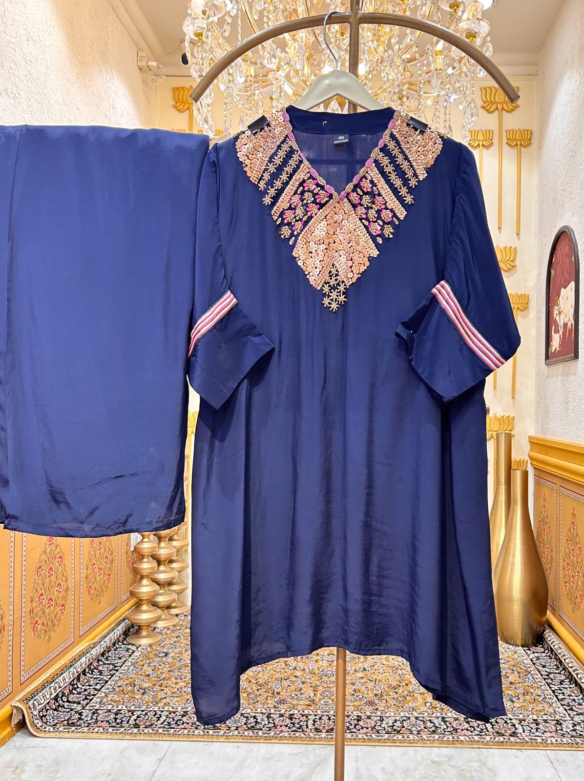 Mehrza Handcrafted Crêpe Co-ord Set