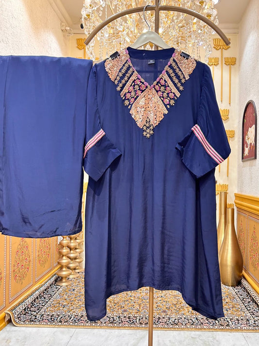 Mehrza Handcrafted Crêpe Co-ord Set