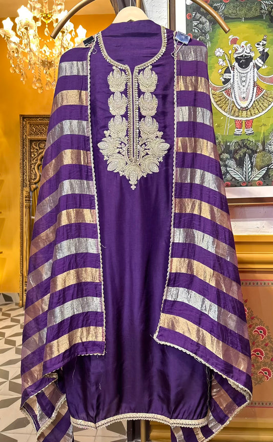 Noorisha Silk Suit (Purple)