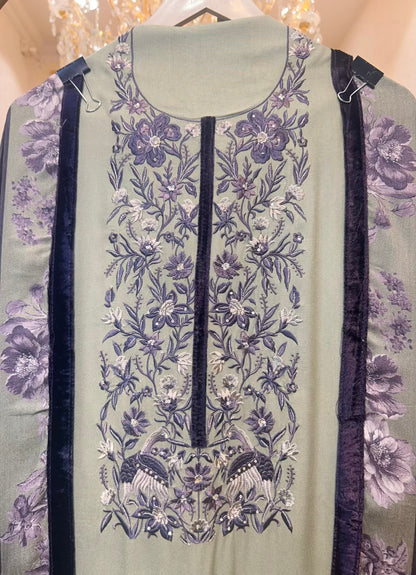 Zehraani Pashmina Noor Suit (Pista Green)