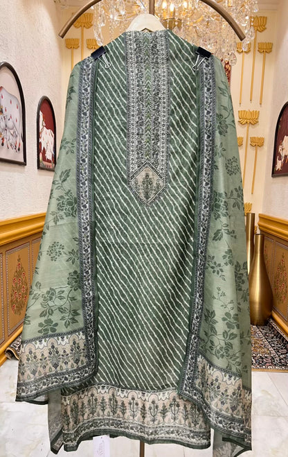 Aarini Chanderi Printed Suit (Green)