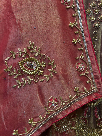 Chaandbaliyaa Organza Suit (Wine)