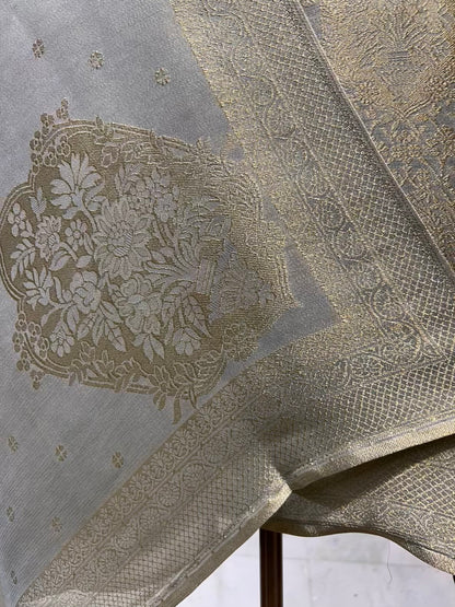 Sahira Zari Brocade Suit (Grey)