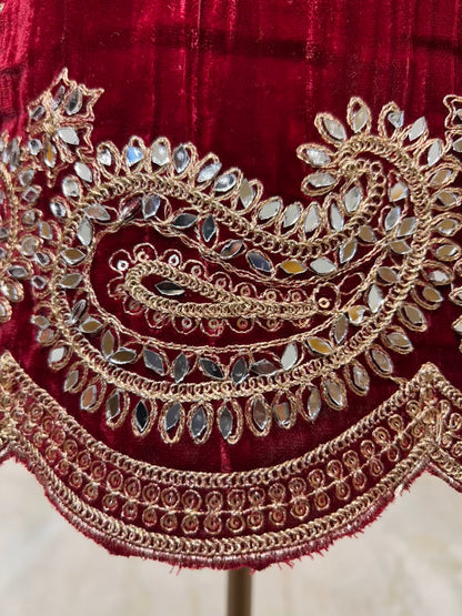 Zayrah Velvet Suit (Maroon)