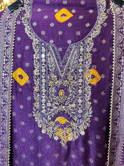 Zarwina Organza Suit (Purple)