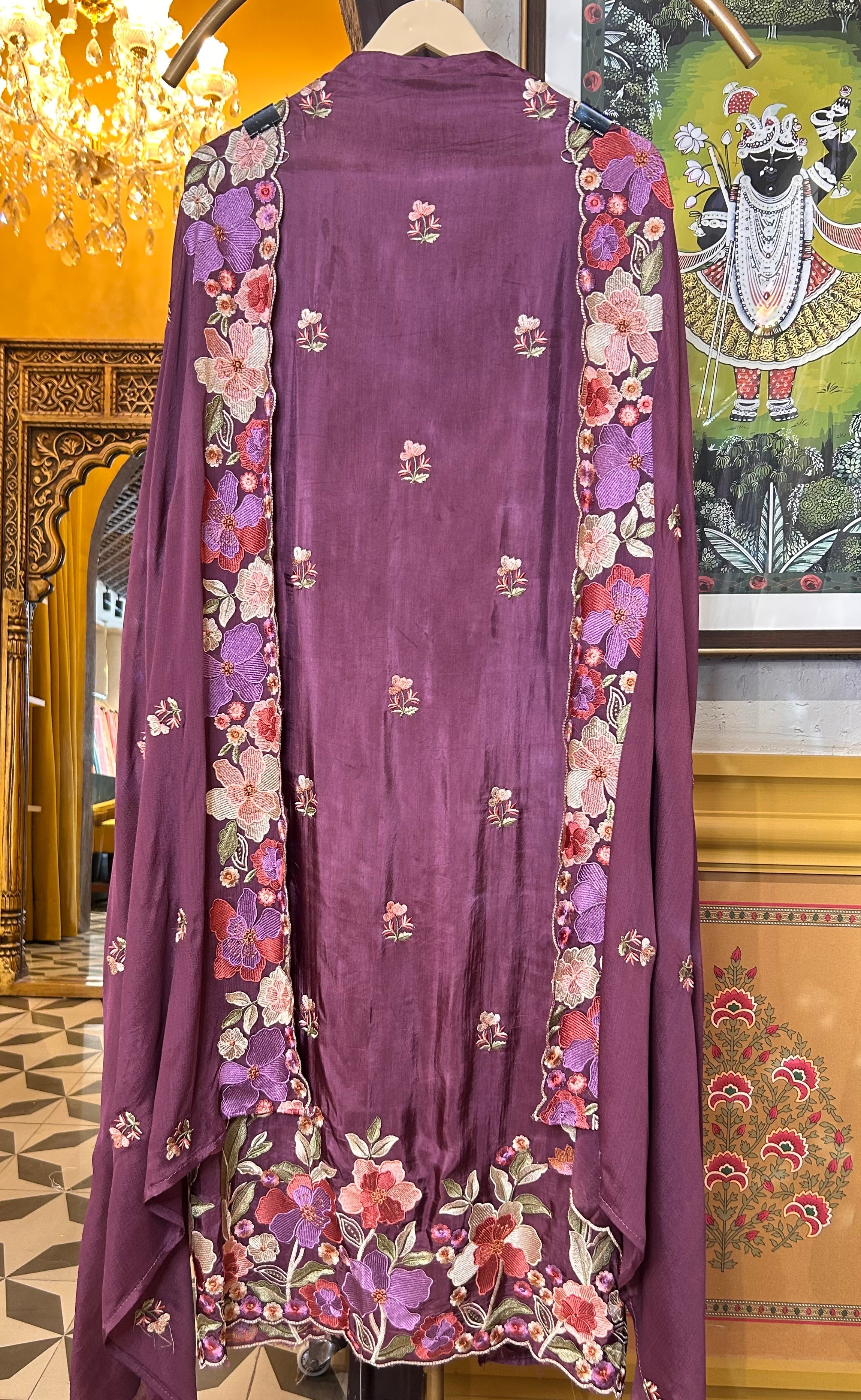 Resham Rang Suit (Wine)