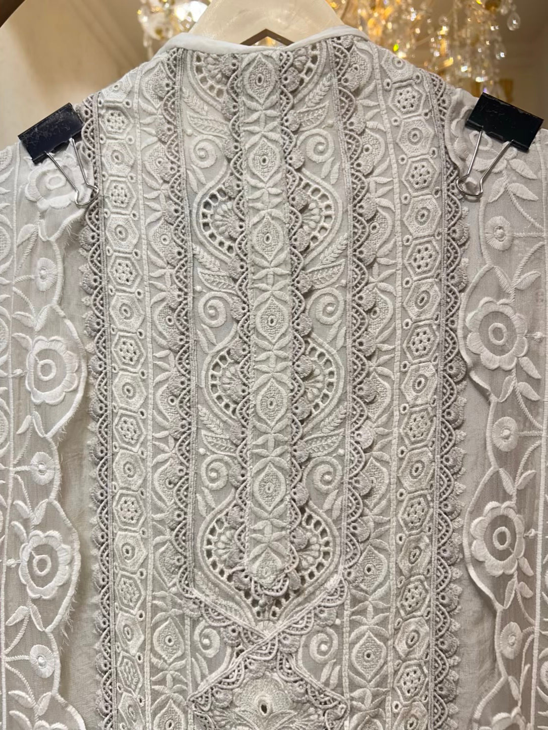 Aabira Lace Noor Suit (Grey)