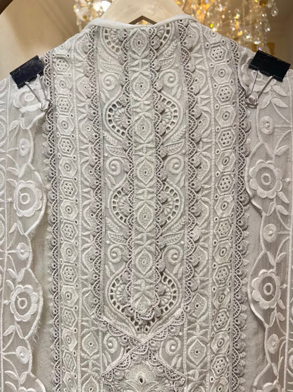 Aabira Lace Noor Suit (Grey)