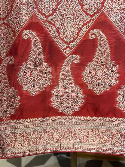Roopkaar Banarasi Suit (Rust)