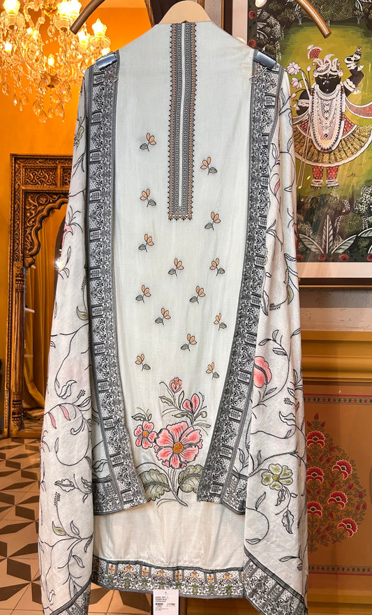Karwaan Muslin Suit (Powder Blue)