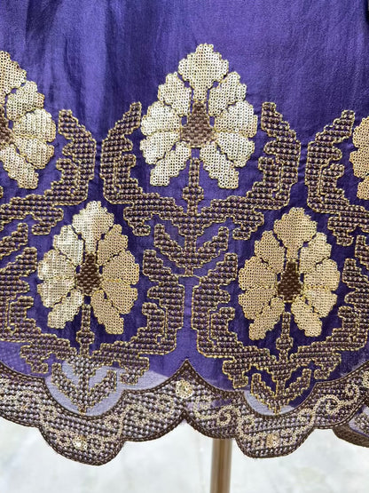 Zehriya Sequin Veil Suit (Peacock Blue)