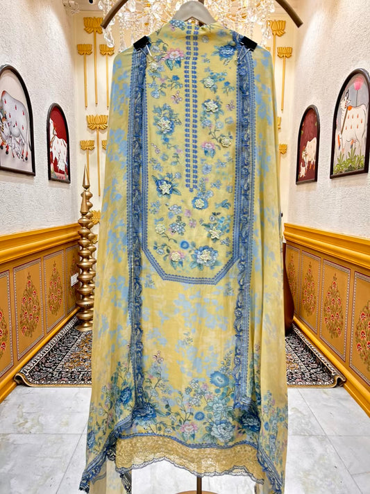 Elara Print Veil Suit (Yellow)