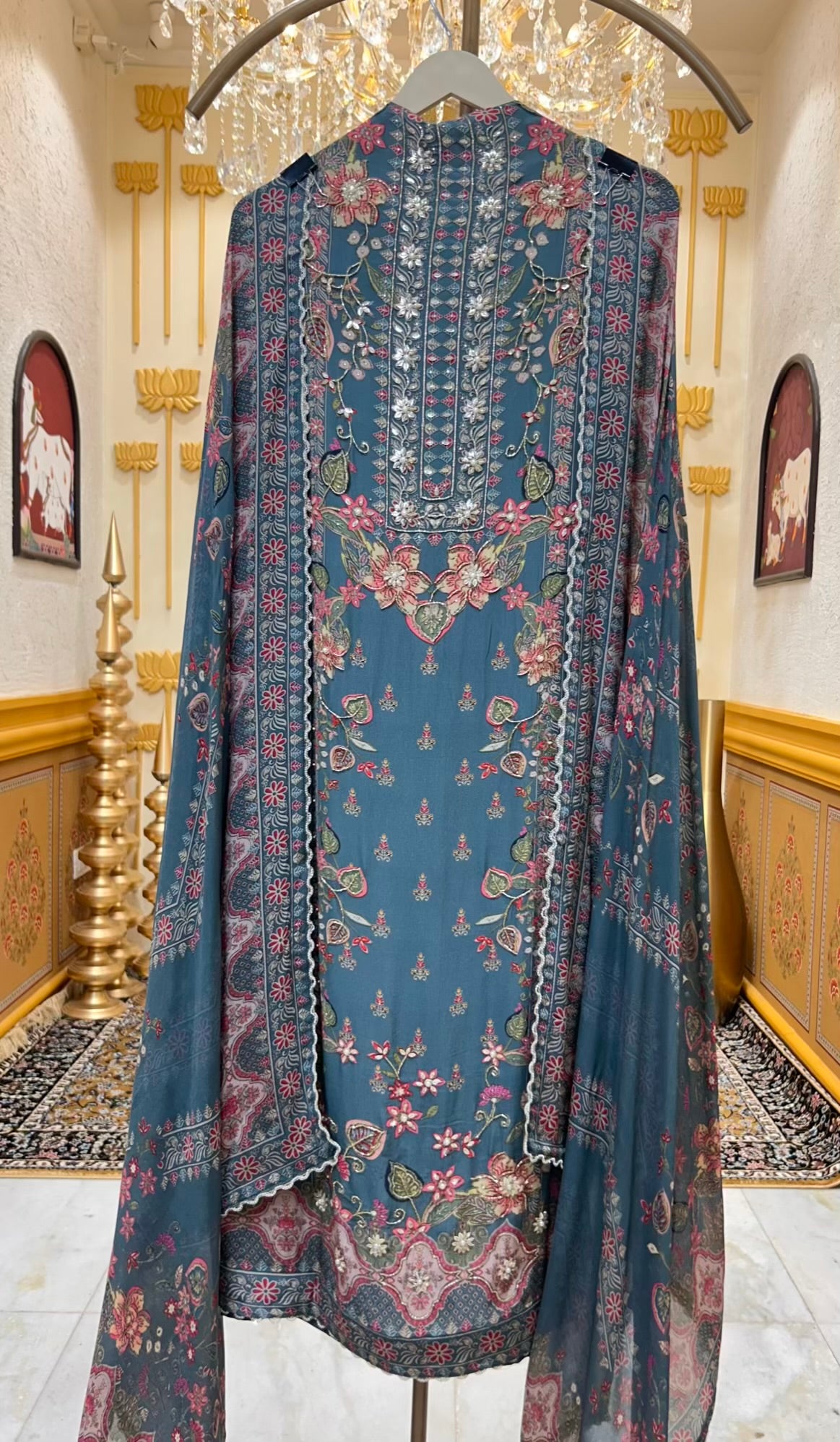 Miraya Digital Printed Suit (Blue)