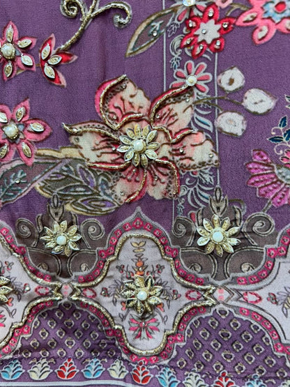 Miraya Digital Printed Suit (Purple)